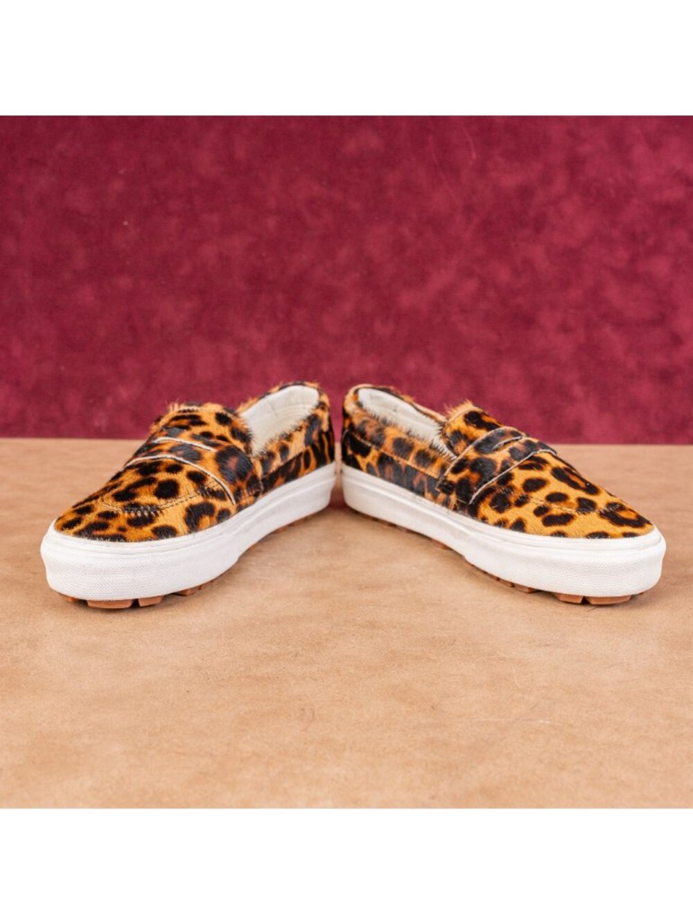 VANS Unisex S53 Calf hair Leopard Print platform sneakers size M5.5 W7 - Picture 3 of 8